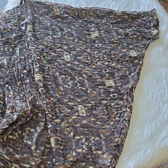 RVCA NeW Campeche Dolman Oversized Sheer Scoop Neck Pintuck Tunic Top Sz XS - Picture 8 of 9